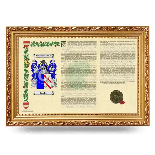 Borcker Armorial Landscape Framed - Gold