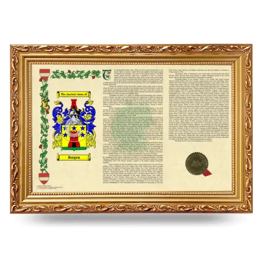 Borgen Armorial Landscape Framed - Gold