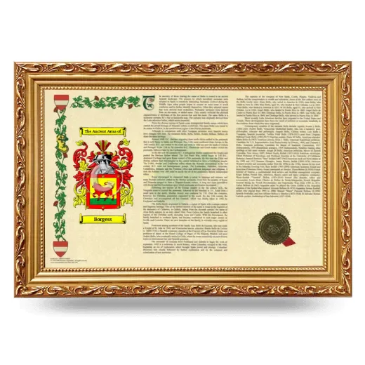 Borgess Armorial Landscape Framed - Gold