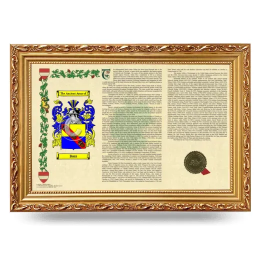 Boss Armorial Landscape Framed - Gold