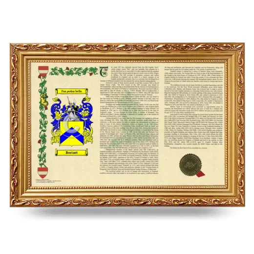 Bostart Armorial Landscape Framed - Gold