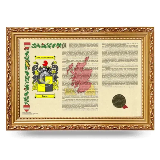 Botan Armorial Landscape Framed - Gold