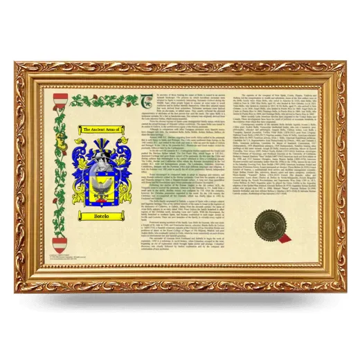 Botelo Armorial Landscape Framed - Gold