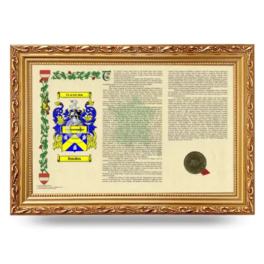 Boudon Armorial Landscape Framed - Gold