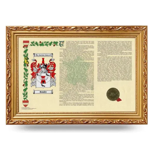 Boudry Armorial Landscape Framed - Gold