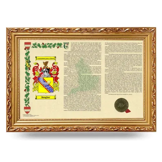 Bougher Armorial Landscape Framed - Gold