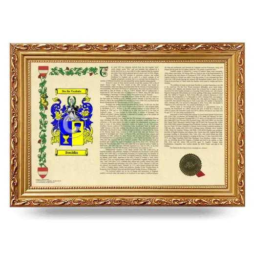 Bouldin Armorial Landscape Framed - Gold