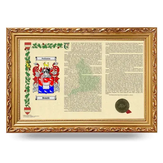 Bourde Armorial Landscape Framed - Gold