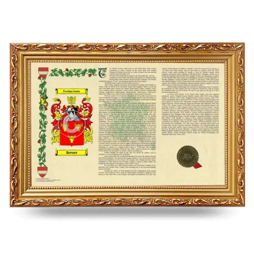 Bovary Armorial Landscape Framed - Gold