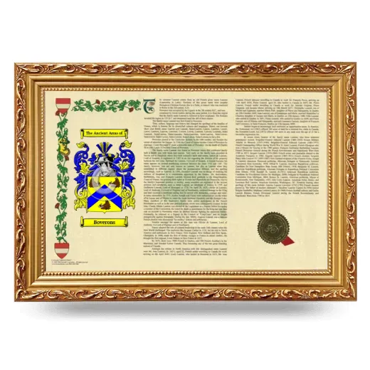 Boverons Armorial Landscape Framed - Gold