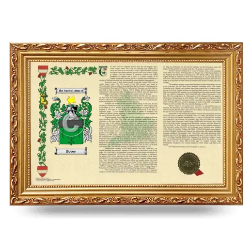 Bovey Armorial Landscape Framed - Gold