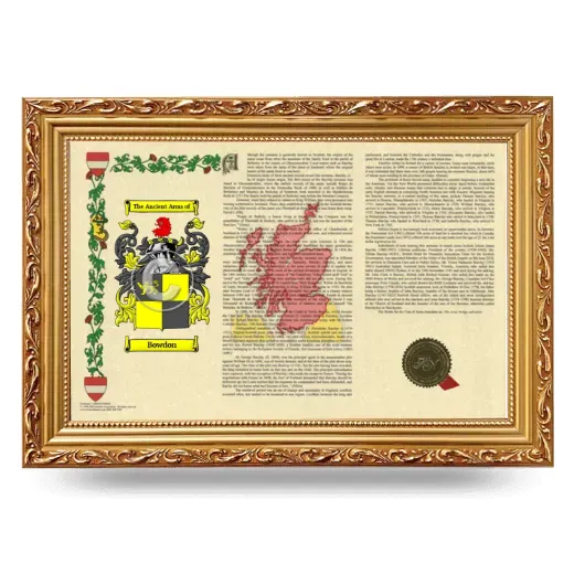 Bowdon Armorial Landscape Framed - Gold