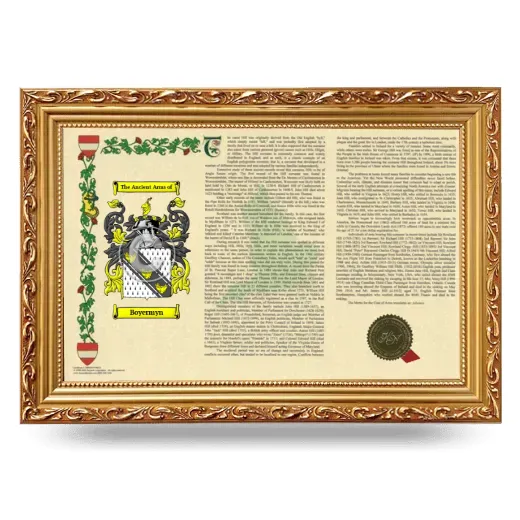 Boyermyn Armorial Landscape Framed - Gold