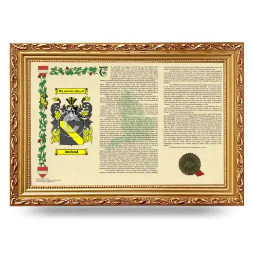 Bradand Armorial Landscape Framed - Gold
