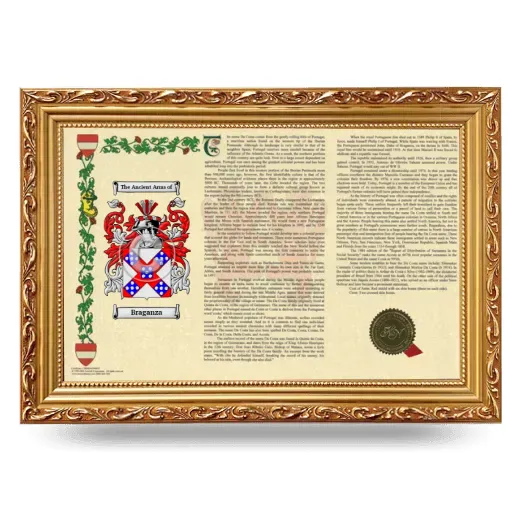 Braganza Armorial Landscape Framed - Gold