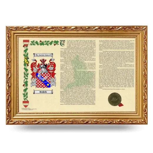 Brakels Armorial Landscape Framed - Gold