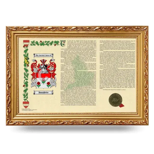 Bramlette Armorial Landscape Framed - Gold