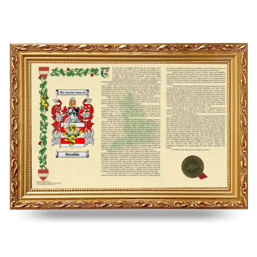 Brandán Armorial Landscape Framed - Gold