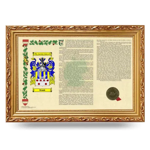 Brank Armorial Landscape Framed - Gold