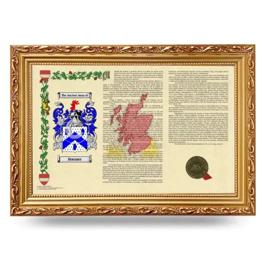 Branner Armorial Landscape Framed - Gold