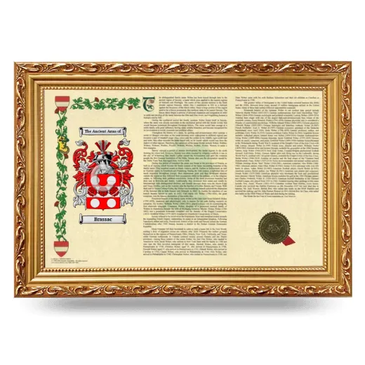 Brassac Armorial Landscape Framed - Gold