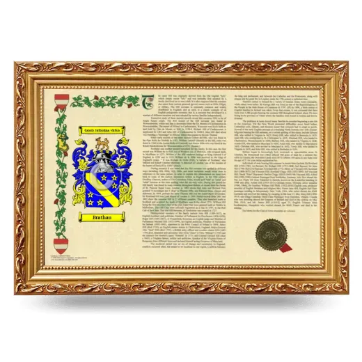 Brathau Armorial Landscape Framed - Gold