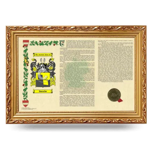Brauche Armorial Landscape Framed - Gold