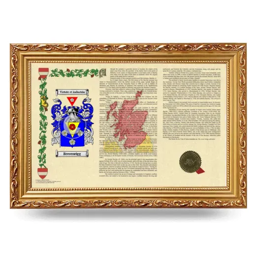 Brecenrigg Armorial Landscape Framed - Gold