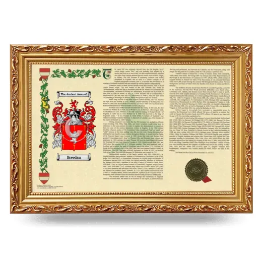 Breedan Armorial Landscape Framed - Gold