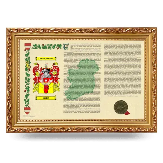 Breint Armorial Landscape Framed - Gold