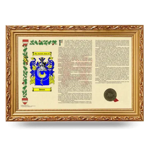 Breses Armorial Landscape Framed - Gold