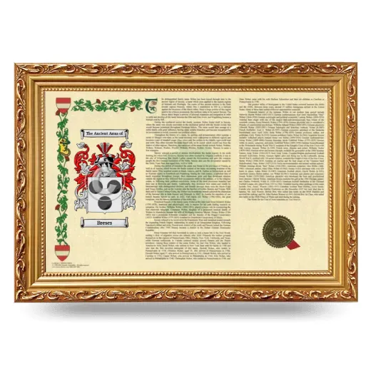 Breses Armorial Landscape Framed - Gold