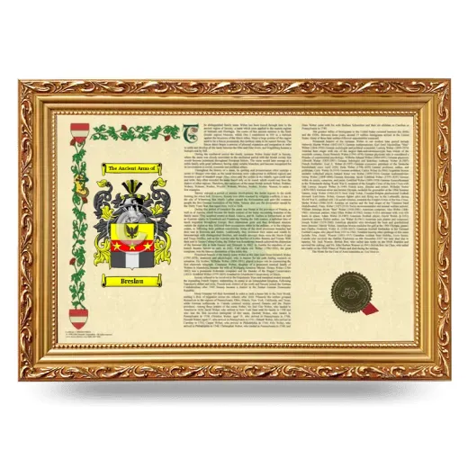 Breslau Armorial Landscape Framed - Gold