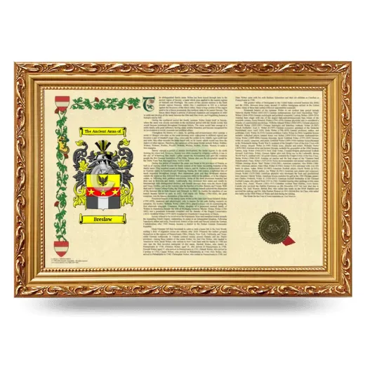Breslaw Armorial Landscape Framed - Gold