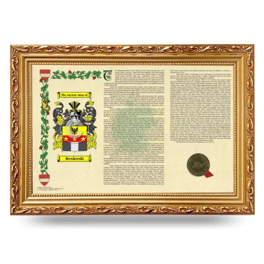 Breslawski Armorial Landscape Framed - Gold