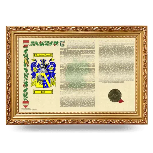 Bret Armorial Landscape Framed - Gold