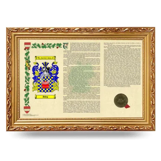 Brieg Armorial Landscape Framed - Gold