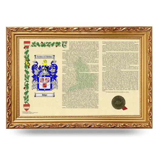 Brigs Armorial Landscape Framed - Gold