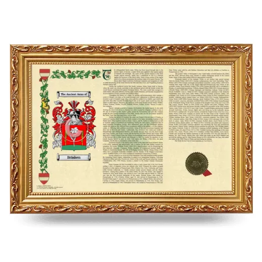 Brinken Armorial Landscape Framed - Gold