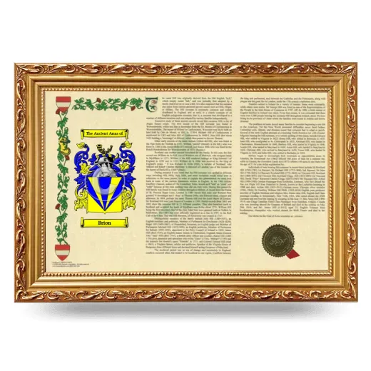 Brion Armorial Landscape Framed - Gold