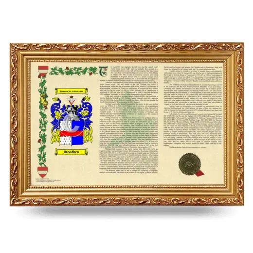 Broadben Armorial Landscape Framed - Gold