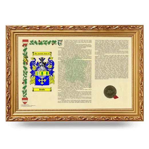 Brodu Armorial Landscape Framed - Gold