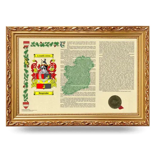 Brogerake Armorial Landscape Framed - Gold