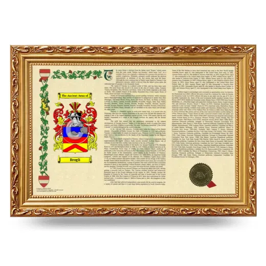 Brogli Armorial Landscape Framed - Gold