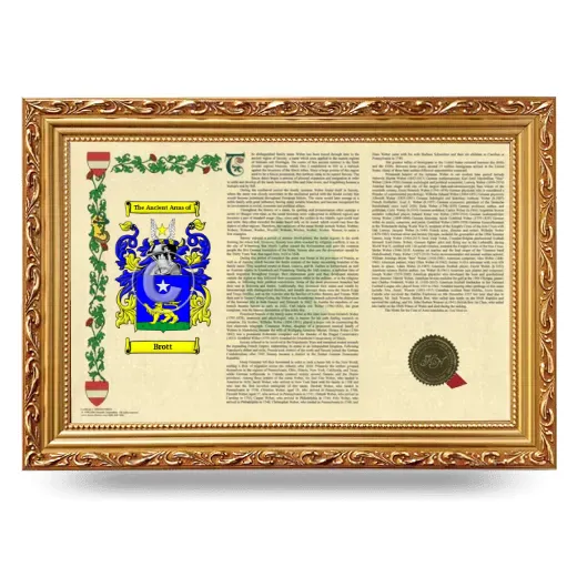 Brott Armorial Landscape Framed - Gold