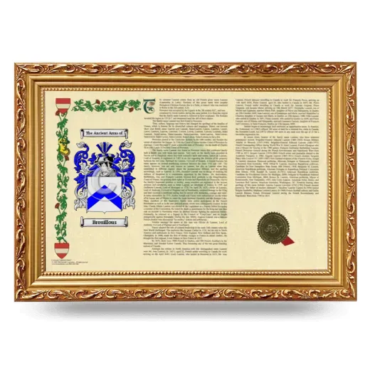 Brouillous Armorial Landscape Framed - Gold