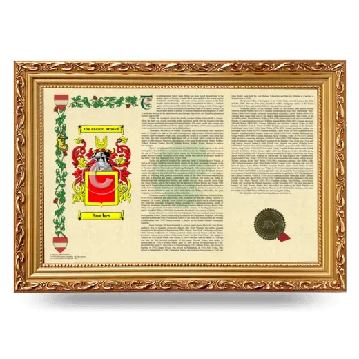 Bruches Armorial Landscape Framed - Gold