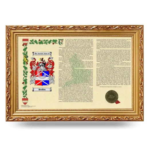 Brudon Armorial Landscape Framed - Gold
