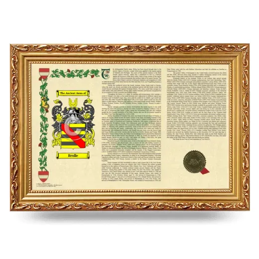 Brulle Armorial Landscape Framed - Gold