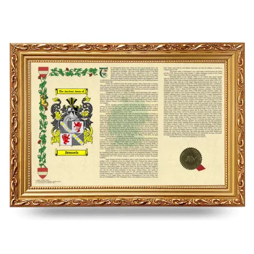 Brussels Armorial Landscape Framed - Gold